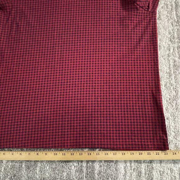 Lands' End Top Women L Red Check Long Sleeve‎ Round Neck Q51 - Picture 13 of 14